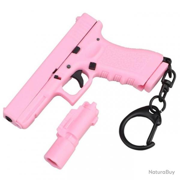 Porte-cl pistolet G-17 1:4 lampe/chargeur - Rose