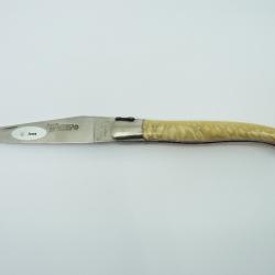 Couteau Laguiole en Aubrac 12cm manche en Juma blanc