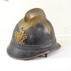 Casque de pompier Tchèque Mestys Borova, 1910 - 1920 Vysocina Tchéquie.