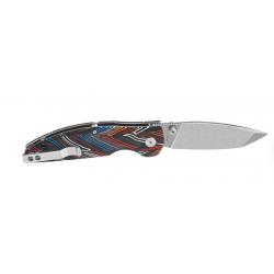 Couteau QSP Turtle Punk Colorful G10 Lame Tanto Acier 14C28N IKBS Linerlock CLip QS158A1