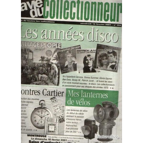 la vie du collectionneur 354 fvrier 2001, lanternes de vlos, montres cartier, les annes disco,