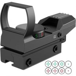 Viseur Point Rouge 4 Réticule 5 Luminosité Viseur Airsoft Red Dot Sight pour Rail 11 mm