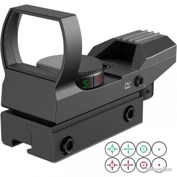 Viseur Point Rouge 4 Rticule 5 Luminosit Viseur Airsoft Red Dot Sight pour Rail 11 mm