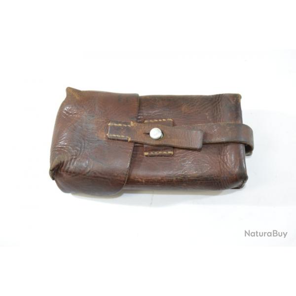 Porte chargeur cartouchire Arme Suisse, annes 1960. pochette cuir