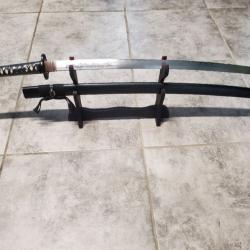 Magnifique Katana esprit du Dragon, acier trié tamahagané, steel Jade, tranchant rasoir