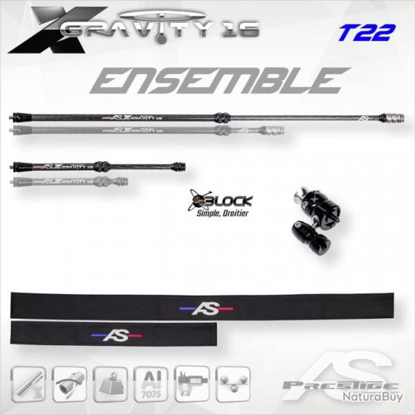 ARC SYSTEME - Ensemble X-GRAVITY 16 Simple DROITIER (RH) 22 mm