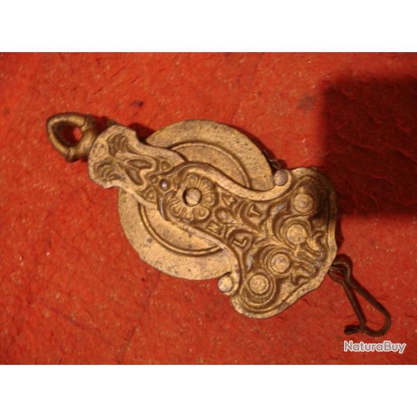 Grosse poulie  chane en fonte N4 LT Rglage hauteur lustre ancien / suspension