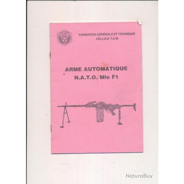Manuel instruction AANF1 16 pages  illustr Mitrailleuse AA52 version OTAN