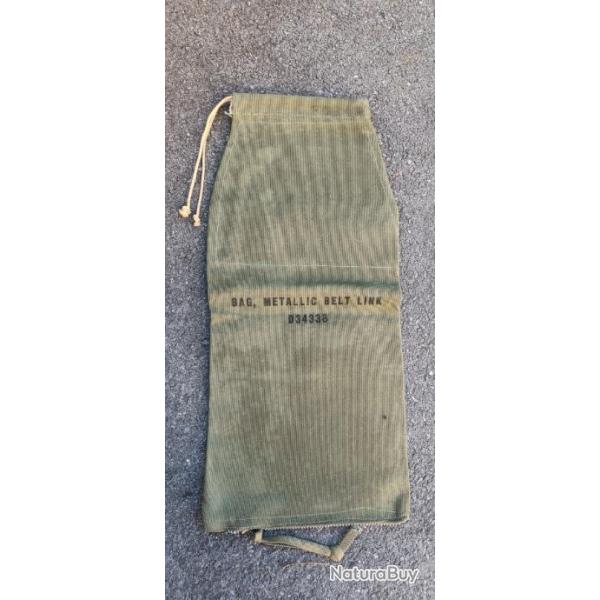 SAC EN TOILE OLIVE RCUPERATEUR DE MAILLONS/DOUILLES BROWNING 50 - 1er MODLE US WWII