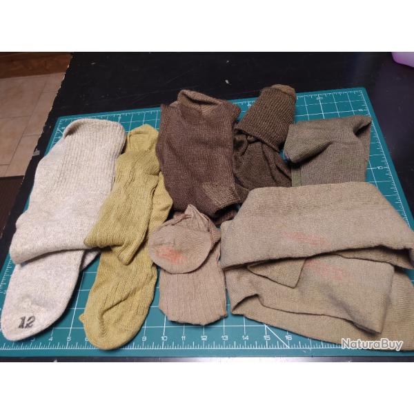 LOT DE CHAUSSETTES MILITAIRES, DIFFERENTS PAYS ET TAILLE, 7 PAIRES