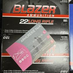 500 MUNITIONS CCI 22lr Blazer Round Nose HV /500 Blazer C/22LR 40 Grains LIV GRATIS