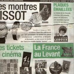 la vie du collectionneur 474 la france au levant, tickets et invitations cinéma, montres tissot