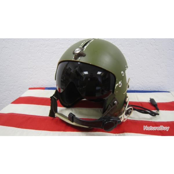 US ARMY VIETNAM CASQUE PILOTE D'HELICOPTERE APH-5A GENTEX MEDIUM main 1966 RARE !