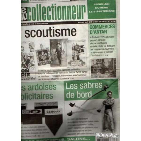 la vie du collectionneur 472 les sabres de bord, le scoutisme franais , ardoises publicitaires,