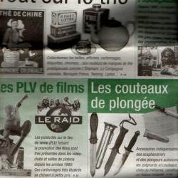 la vie du collectionneur 456 les couteaux de plongée , tout sur le thé, plv de films,