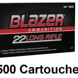 OFFRE 500 MUNITIONS CCI 22lr Blazer Round Nose HV /500 Blazer C/22LR 40 Grains LIV GRATIS