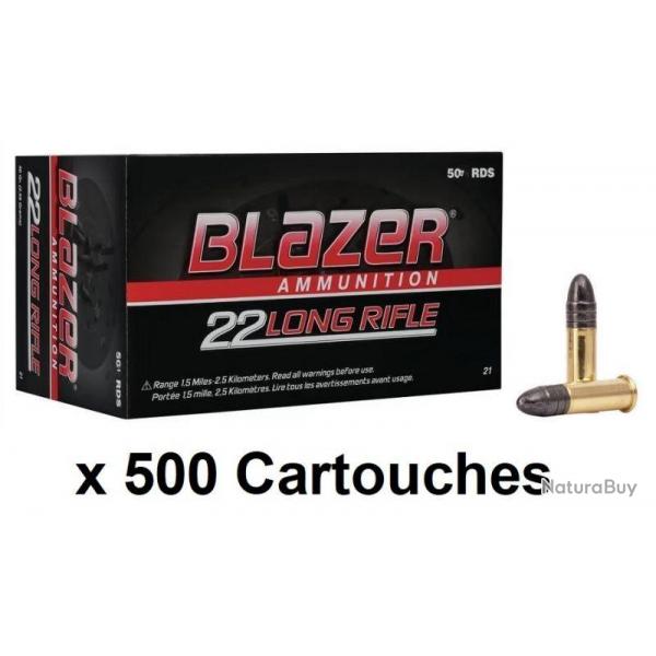 OFFRE 500 MUNITIONS CCI 22lr Blazer Round Nose HV /500 Blazer C/22LR 40 Grains LIV GRATIS