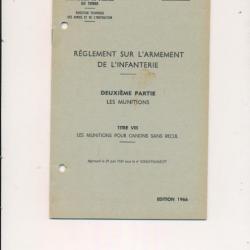 Manuel instruction LES MUNITIONS DE CANONS SANS RECUL DE 1966, illustrations ,20 pages