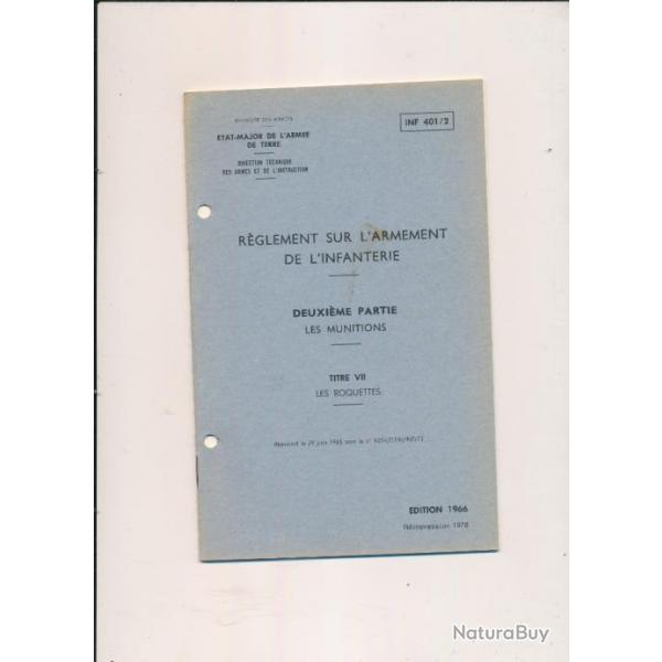 Manuel instruction LES MUNITIONS LES ROQUETTES, de 1966 23 PAGES, Illustrations