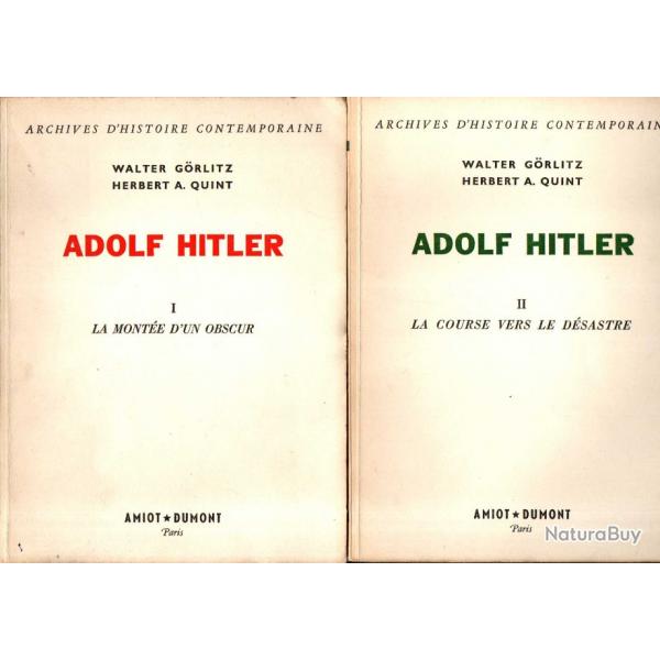 adolf hitler en 2 volumes de walter gorlitz et herbert a.quint