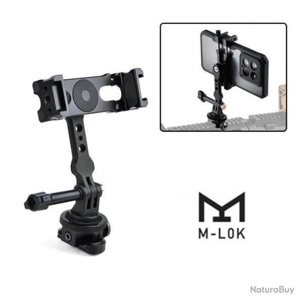 Embase pour camra Go Pro avec adaptateur pour tlphone sur rail M-lok