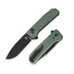 Couteau Kizer Brat Green Integral G10 Lame Acier 154CM Black IKBS Button Lock Clip KIV3630C2