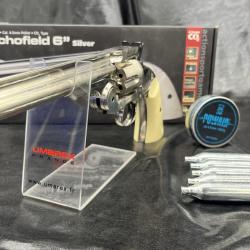 Pack prêt à tirer REVOLVER "SCHOFIELD 6" - IVORY FULL METAL - Cal. 4.5 PLOMBS - CO2