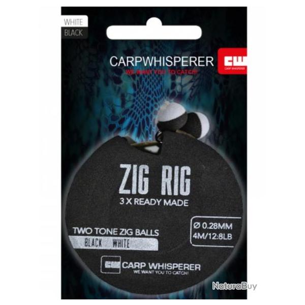 CARP WHISPERER BAS DE LIGNE ZIG RIGS Blanc