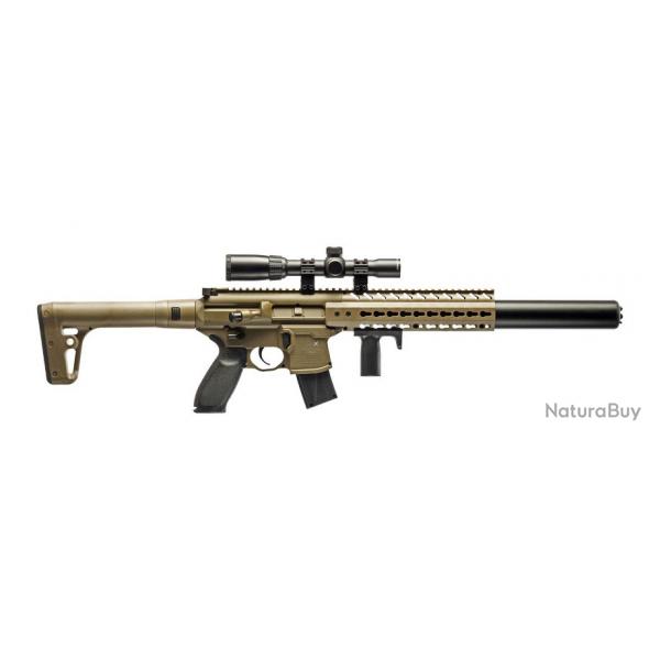 Carabine MCX CO2 Cal. 4,5 mm  Plombs Tan - SIG SAUER + lunette 1-4x24WR