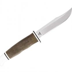 BEL1246 PPIGNARD BUCK KNIVES WOODSMAN PRO LAME 10CM ACIER MANCHE MICARTA + ETUI NEUF