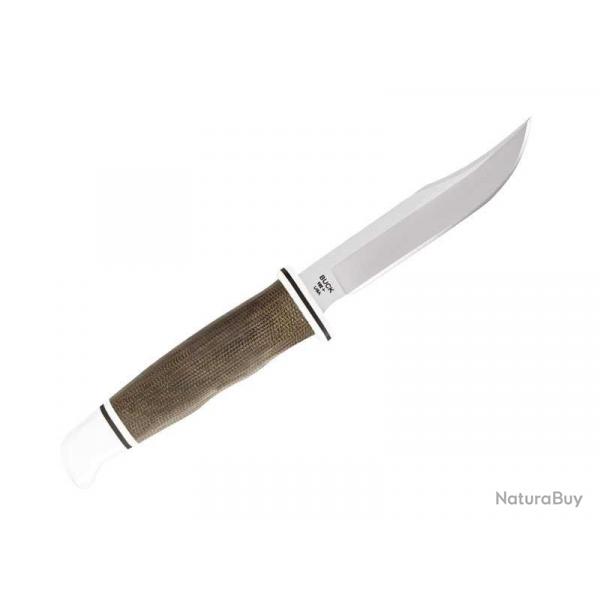 BEL1246 PPIGNARD BUCK KNIVES WOODSMAN PRO LAME 10CM ACIER MANCHE MICARTA + ETUI NEUF