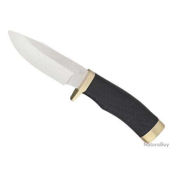 BEL1252 POIGNARD BUCK KNIVES VANGUARD LAME 10,5CM ACIER MANCHE GOMME NOIRE + ETUI NEUF