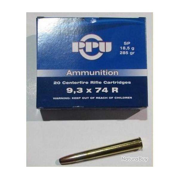 3 boites neuve de 20 cartouches Partizan  de calibre 9,3x74R, 285 grains , SP