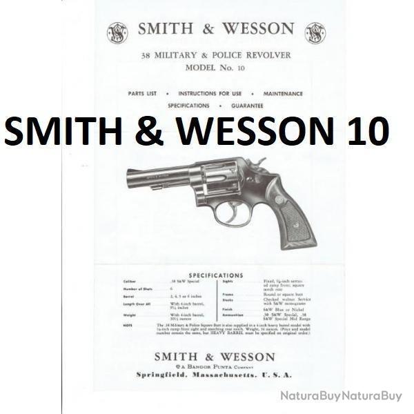 notice SMITH WESSON modle 10 (envoi par mail) - VENDU PAR JEPERCUTE (m2086)