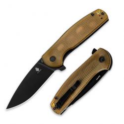 Couteau Kizer Gemini Ultem Lame Acier Nitro-V Black IKBS Liner Lock Clip KIV3471A3