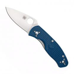 Couteau "Persistence" S35VN / nylon-fibre de verre bleu, Tranchant plein [Spyderco]