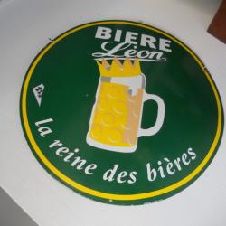 plaque émaillé biere LEON 50 CM email replica