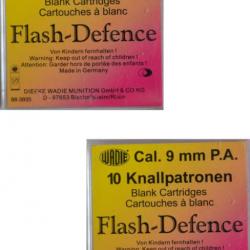 Lot de 2 boîtes de 10 cartouches Wadie Flash Defence - Calibre 9mm PAK