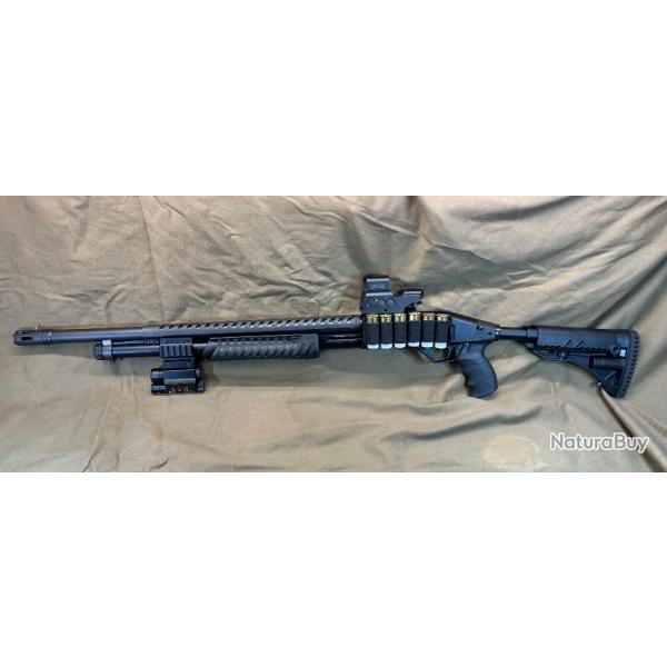 Fusil  pompe TAURUS ST12 Tac.25 car. tires+viseur point rouge/vert/multi-reticule+combo/laser-lam