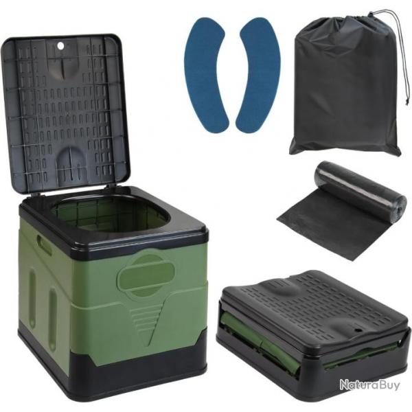 Toilette Portable Pliante WC pour Voyage Camping Urgence Voiture Plage Plein Air