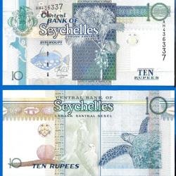 Seychelles 10 Rupees 2013 Billet Neuf Ile Tortue Poisson Oiseau Animal Billet Afrique