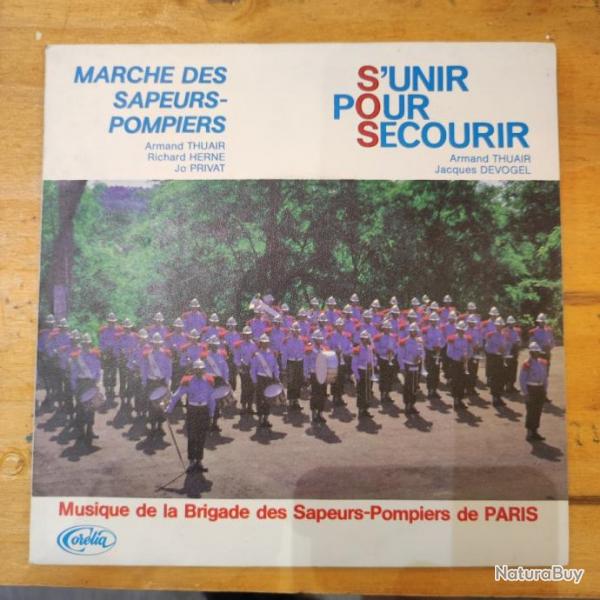 Disque 45 tours de la musique des sapeurs pompiers de Paris