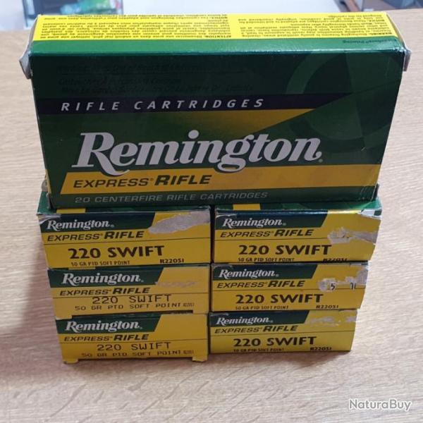 Munition 220 SWIFT remington 50 gr ptd soft point