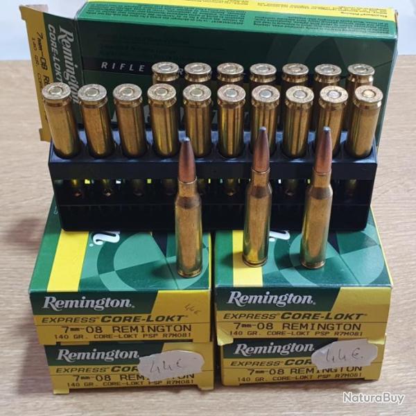 Munition cal 7mm-08 remington 140gr corelokt pcp