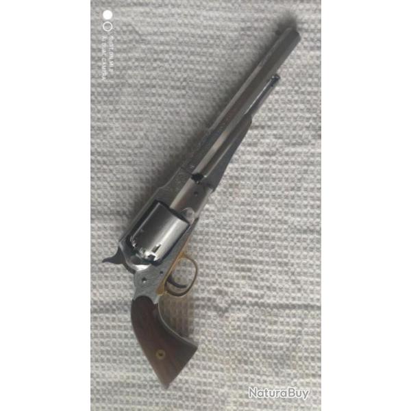 Revolver  Poudre Noire  REMINGTON 1858 New Army cal.44 Acier Nickel Grav DGG