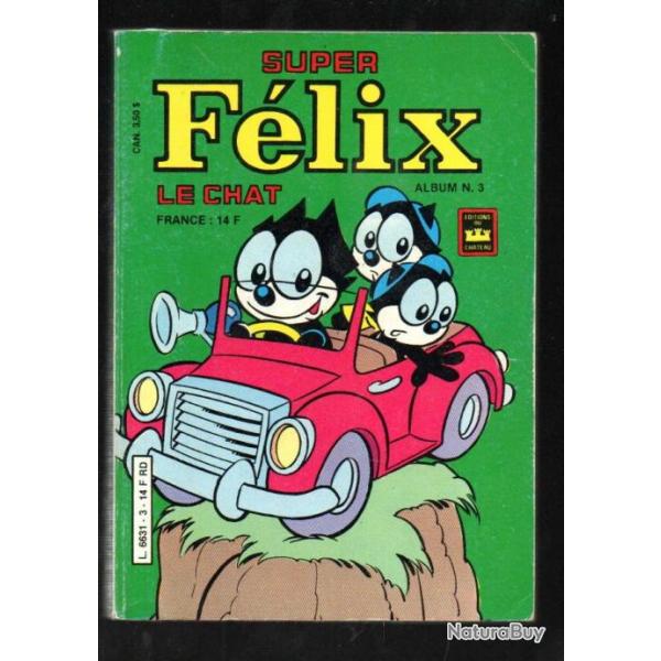 super flix le chat album 3 comic's , bd de presse bd vintage