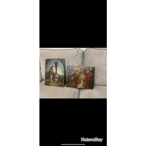 Huile sur toile ancienne 18-19me sicle - originale