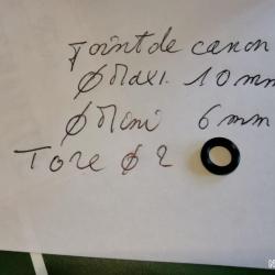 JOINT DE CANON POUR PISTOLET  RECORD à plomb calibre 4.5mm refA024