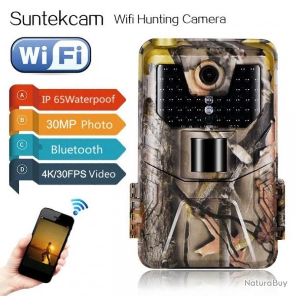 Camras de chasse WiFi 4K 30FPS 940nm Contrle Bluetooth sans fil WiFi 900PRO 30MP