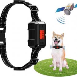 Collier Chien Clôture Anti-Fugue Sans Fil GPS Extérieur IPX7 Étanche Système Complet Amplification S